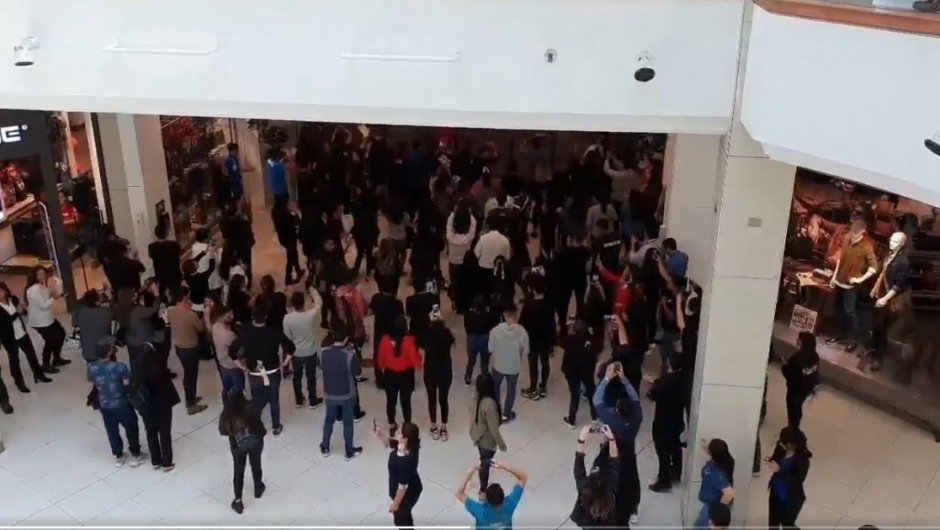 Captura de pantalla de manifestación en Mall Plaza de La Serena. (Foto: @Fabian_Bonilla). 